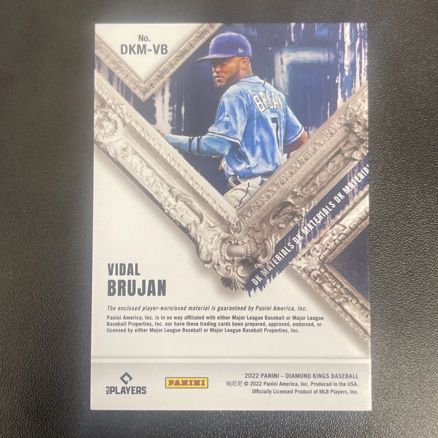 2022 Panini Diamond Kings – Vidal Bruján Materials Jersey RC Patch Holo Purple 06/20
