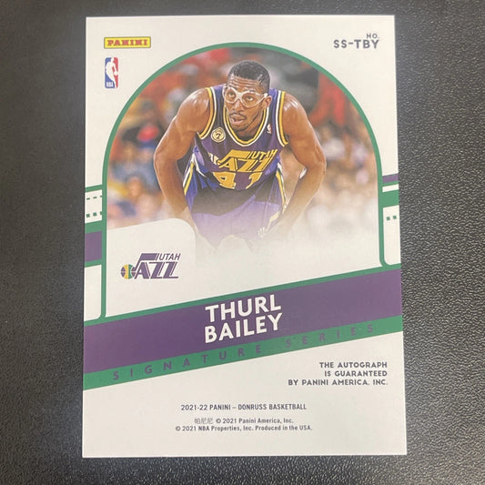 2021 Panini Donruss – Thurl Bailey Signature Series Auto #SS-TBY