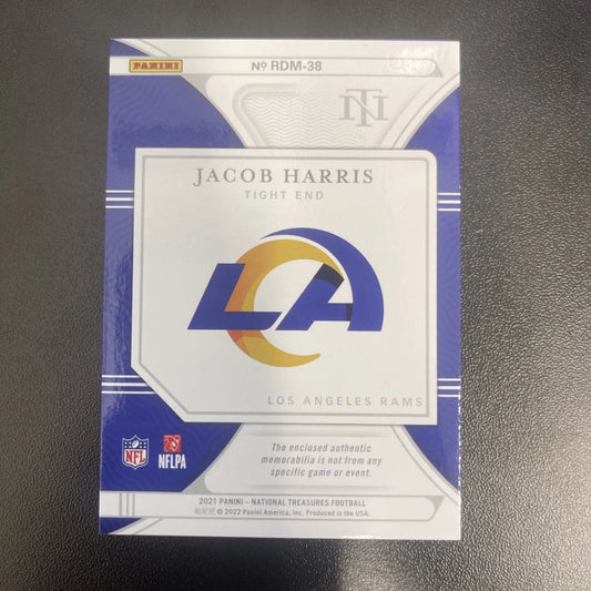 2021 Panini National Treasures – Jacob Harris Rookie Dual Materials Red 68/87