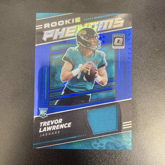 2021 Panini Donruss Optic – Trevor Lawrence Blue Hyper Prizm Phenoms Jersey RC #RP-1