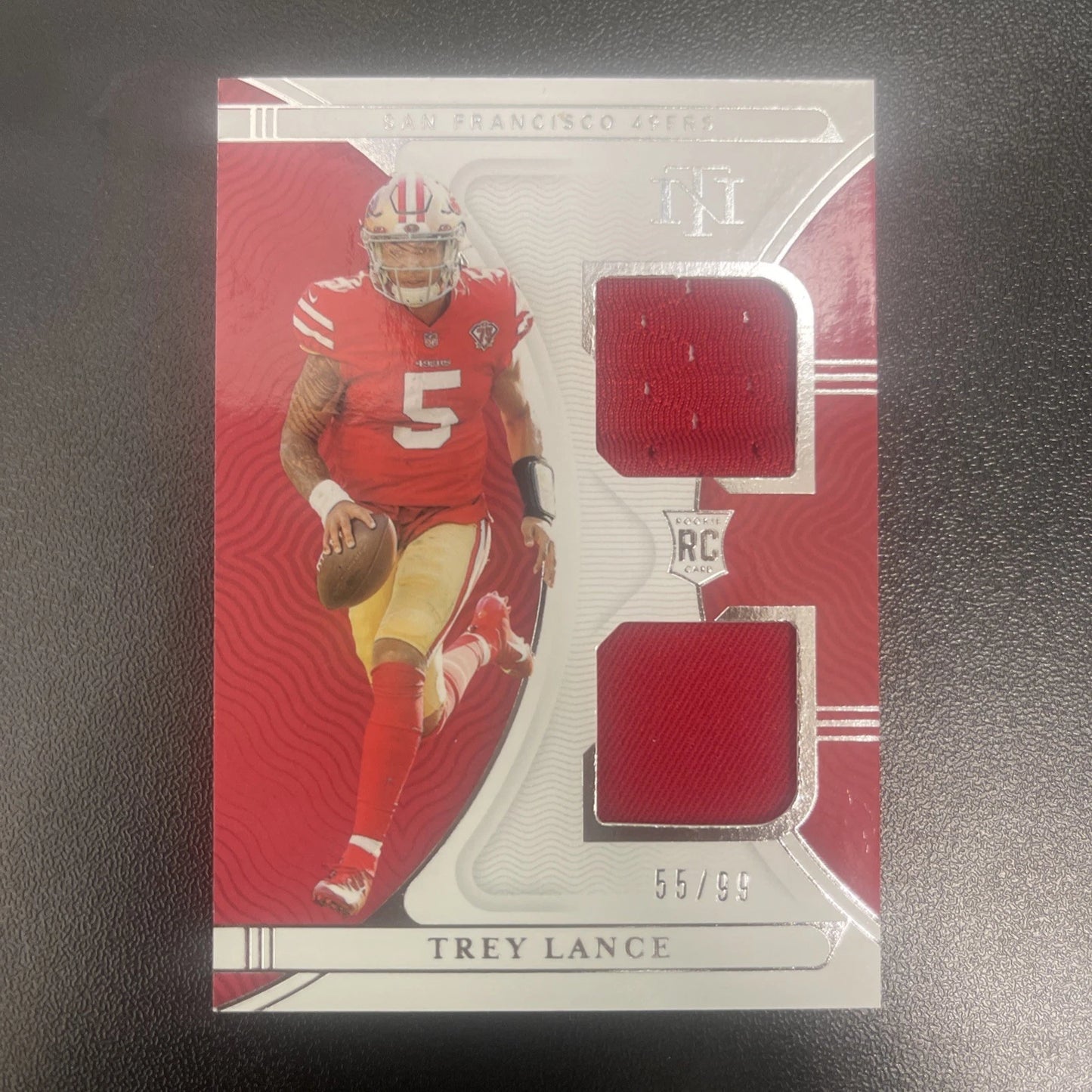 2021 Panini National Treasures – Trey Lance Rookie Dual Materials RC #055/99
