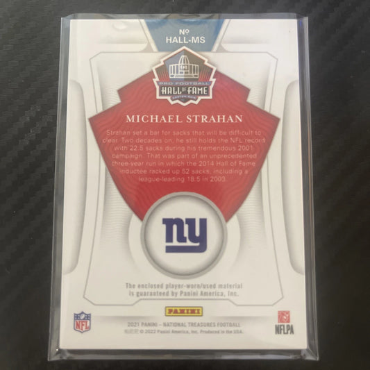 2021 Panini National Treasures – Michael Strahan HOF Patch #HALL-MS – 19/99