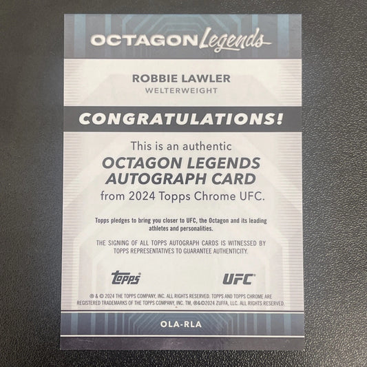 2024 Topps Chrome UFC – Robbie Lawler Octagon Legends Autograph #OLA-RLA