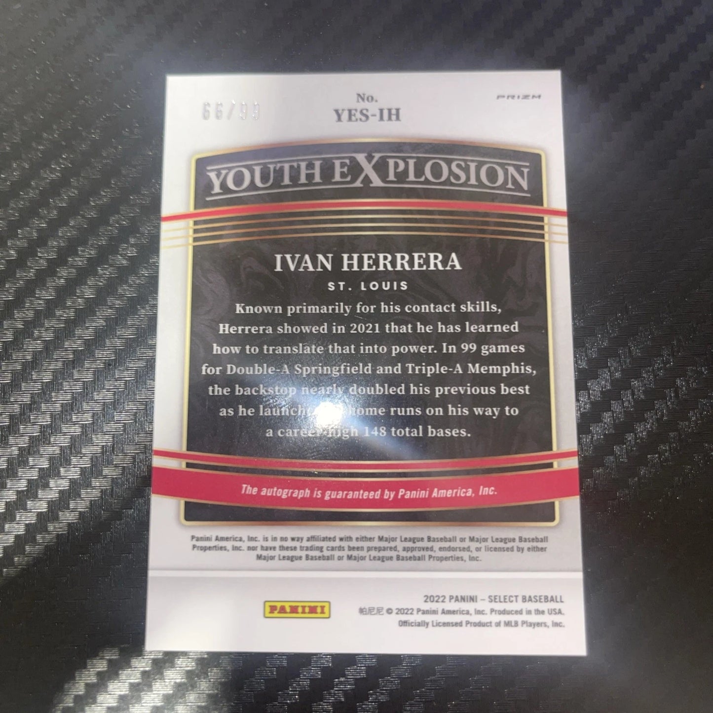 2022 Panini Select – Ivan Herrera Youth Explosion Signatures #YES-IH – 66/99 (RC)