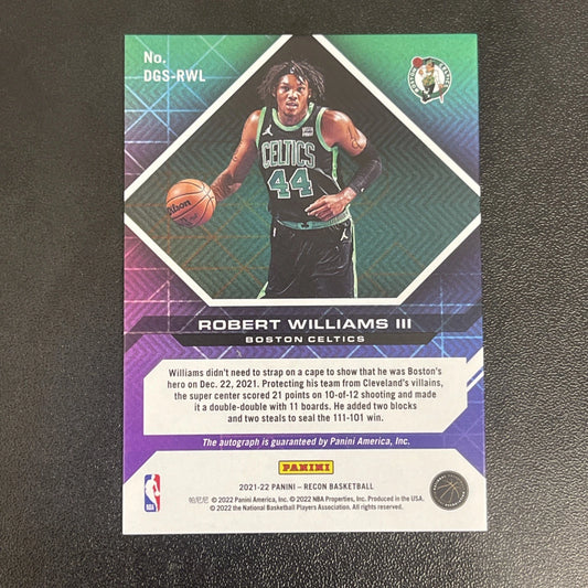 2021 Panini Recon – Destined for Greatness Green Auto Robert Williams III #DGS-RWL – 3/5