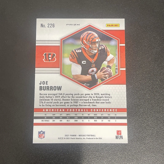 2021 Panini Mosaic – Joe Burrow Silver Mosaic Prizm AFC #226